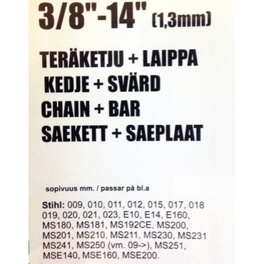 Ketju-laippapaketti 3/8-14"-1,3mm (ST) ProForest