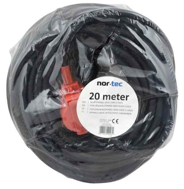 Jatkojohto 20m, ulkokäyttöön 3x2,5mm2 NOR-TEC